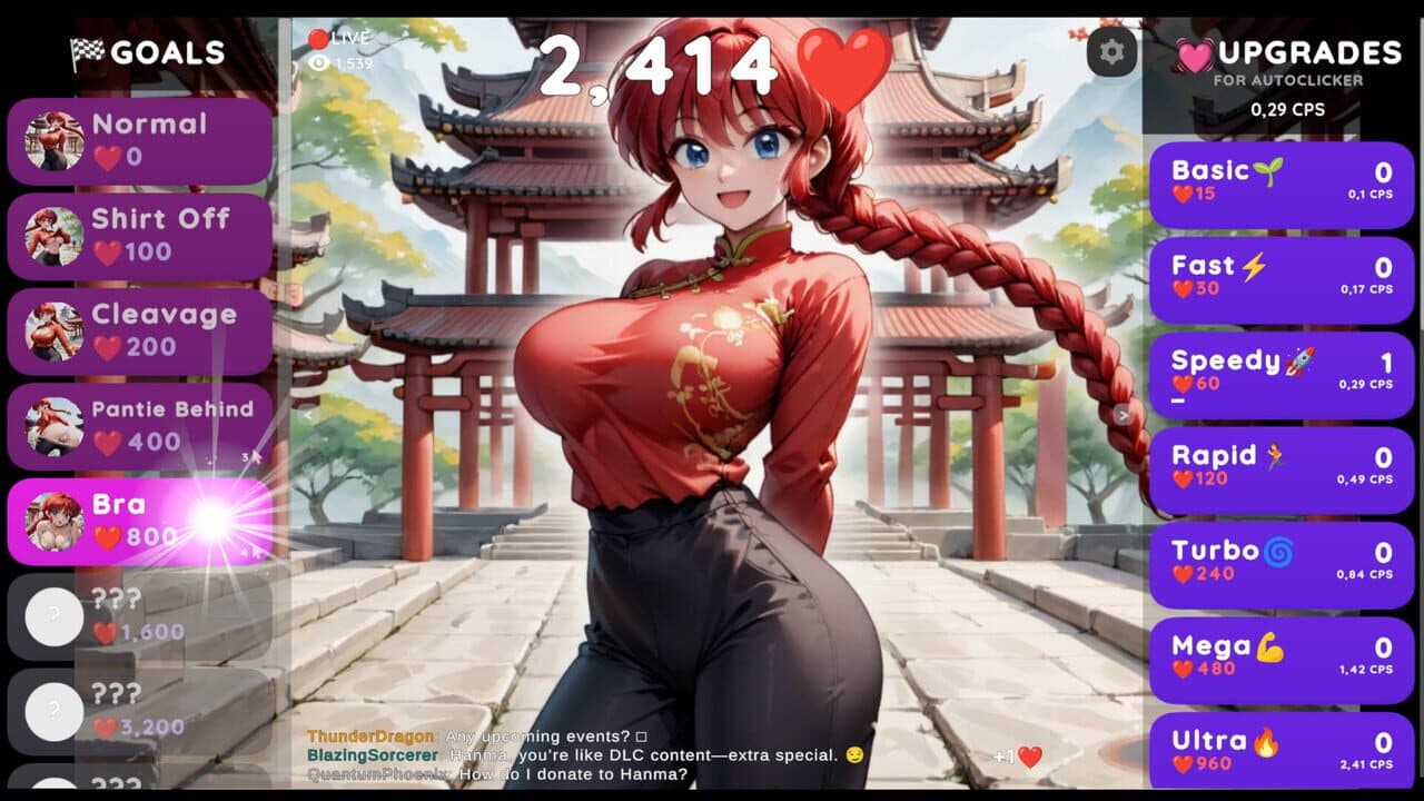 Hentai Clicker: Hanma Is Streaming screenshot 1