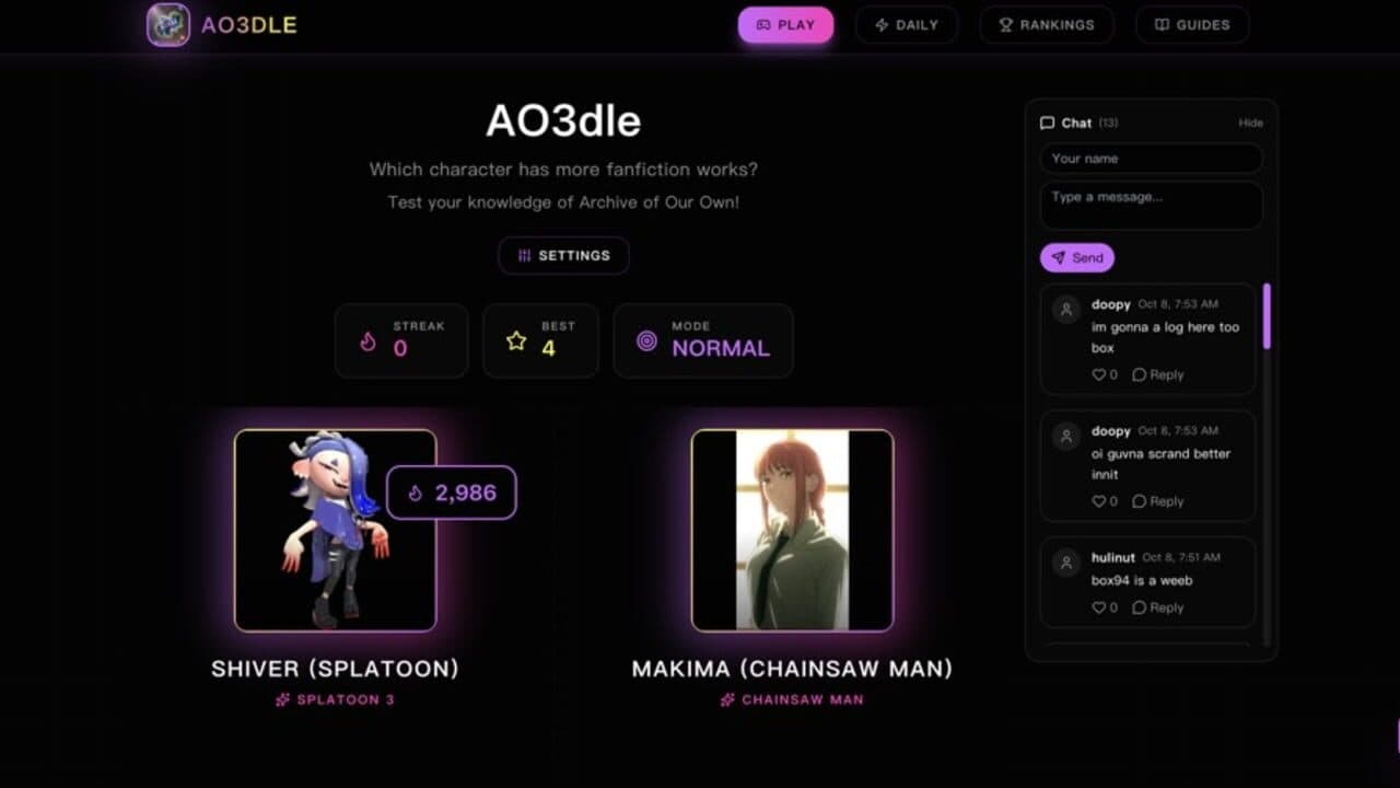 AO3dle screenshot 1
