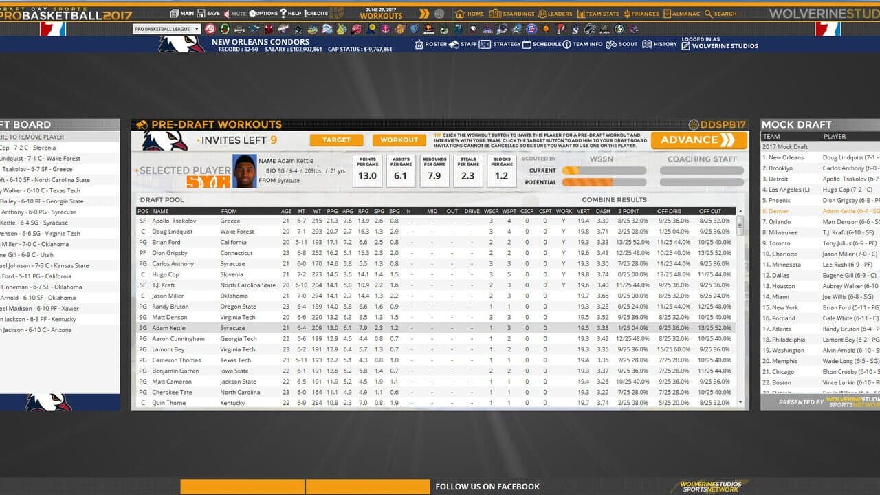 Draft Day Sports: Pro Basketball 2017 thumbnail 2